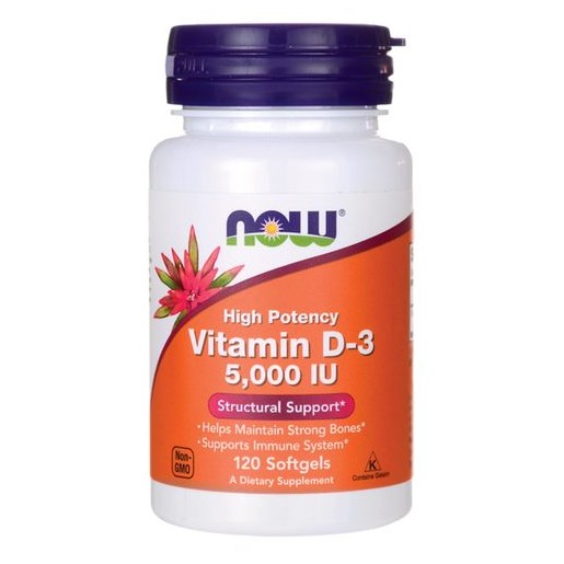 Now Vitamina D3 5000mg 120 cápsulas