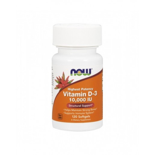 Now Vitamin D-3 10000 U.I. 120 Cápsulas