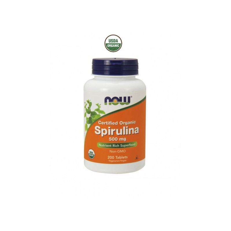 Now Spirulina 500mg 200 cápsulas