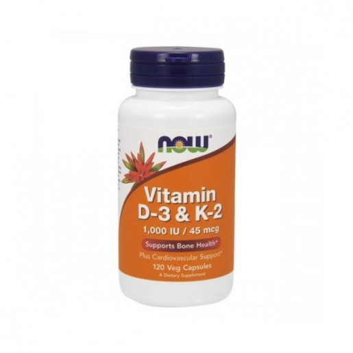 Now Vitamina D-3 1000 U.I. + Vitamin K2 120 cápsulas vegetais