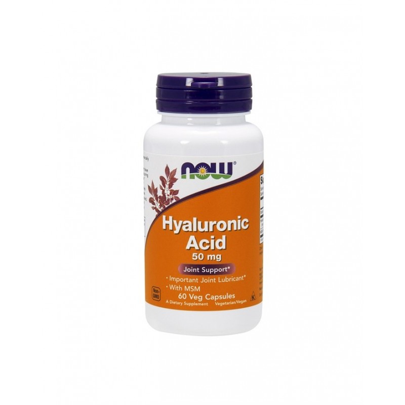 Now Hyaluronic Acid + MSM 450mg/50mg 60 cápsulas vegetais