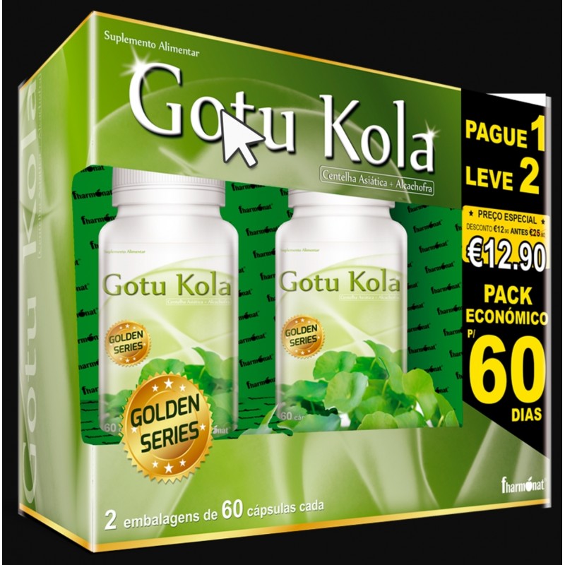 Fharmonat Gotu Kola - Centelha Asiática + Alcachofra 2x 60 cápsulas