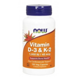 Now Vitamina D-3 1000 U.I. + Vitamin K2 120 cápsulas vegetais