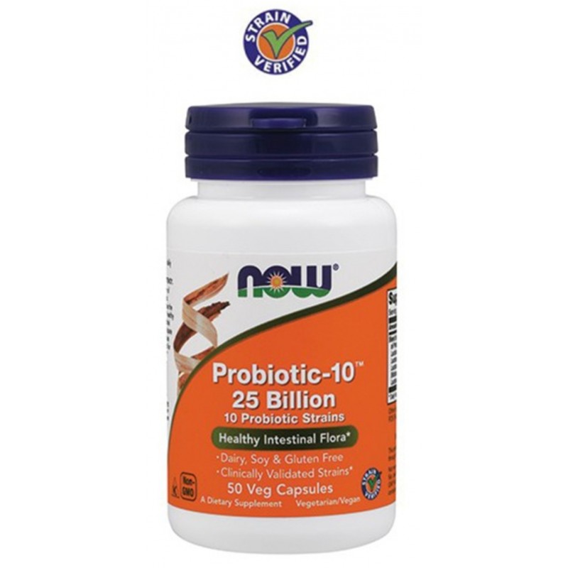 Now Probiotic-10 25 Billion 50 Cápsulas Now Probiotic-10 25 Billion 50 Cápsulas