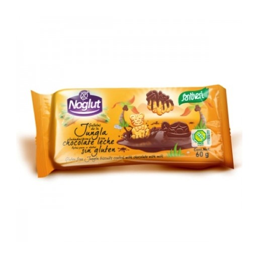 Noglut Bolachas Animais da Selva cobertas com Chocolate s/gluten