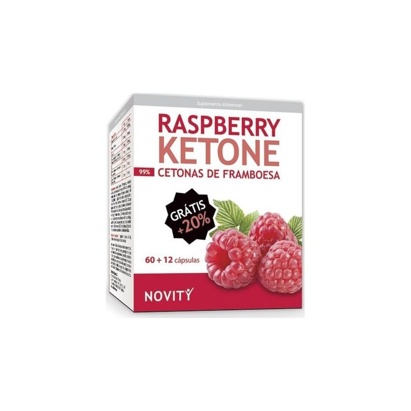 Novity Raspberry Ketone Cetona de Framboesa 60 + 12 Cápsulas