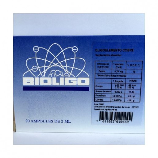Bioligo Cobre 20 Ampolas de 2ml