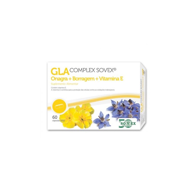 Sovex GLA Complex Onagra + Borragem + Vitamina E 60 cápsulas
