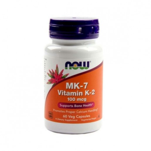 Now MK-7 Vitamin K-2 100mcg 60 cápsulas vegetais