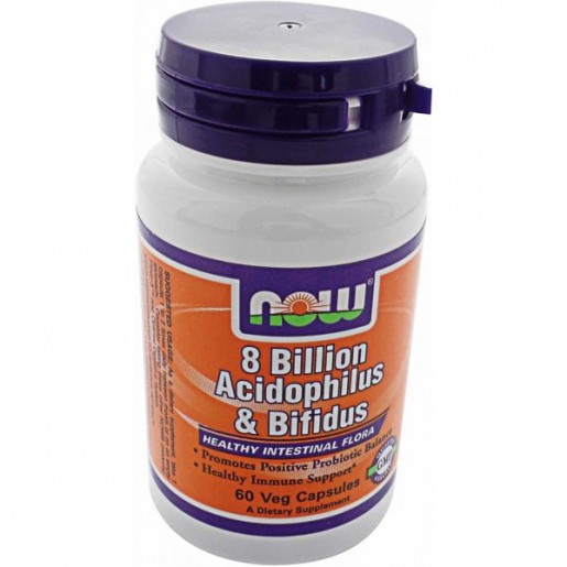 Now 8 Billion Acidophilus & Bifidus 60 cápsulas
