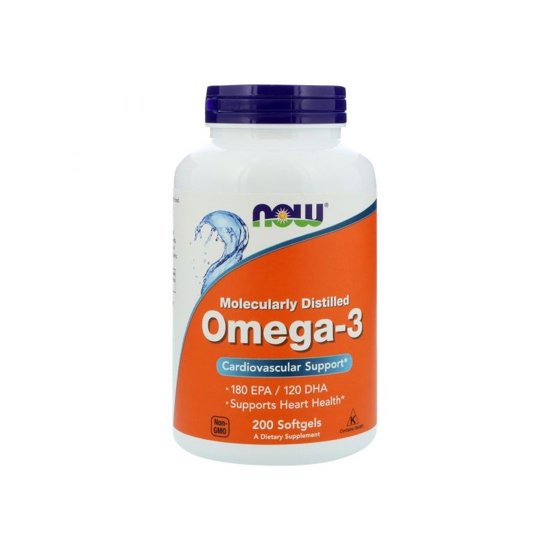 Now Omega-3 1000mg (180 EPA/120 DHA) 200 Cápsulas