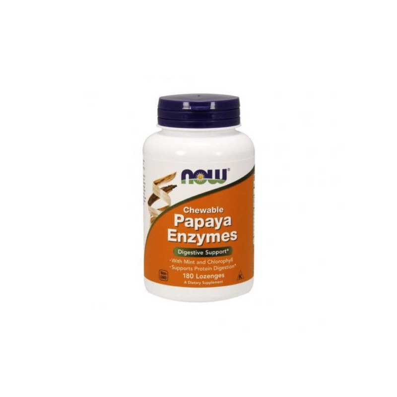 Now Papaya Enzymes 180 pastilhas