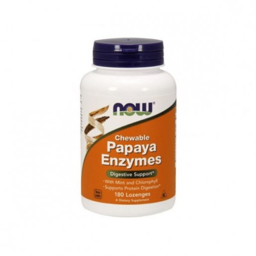 Now Papaya Enzymes 180 pastilhas