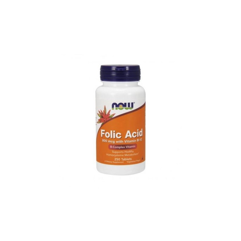 Now Folic Acid 800mcg 250 Comprimidos