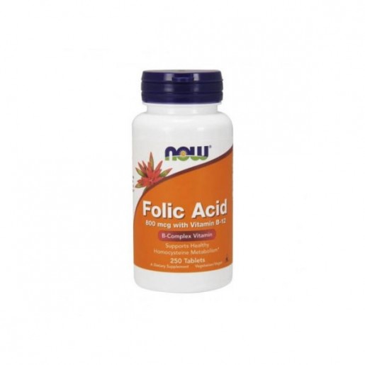 Now Folic Acid 800mcg 250 Comprimidos