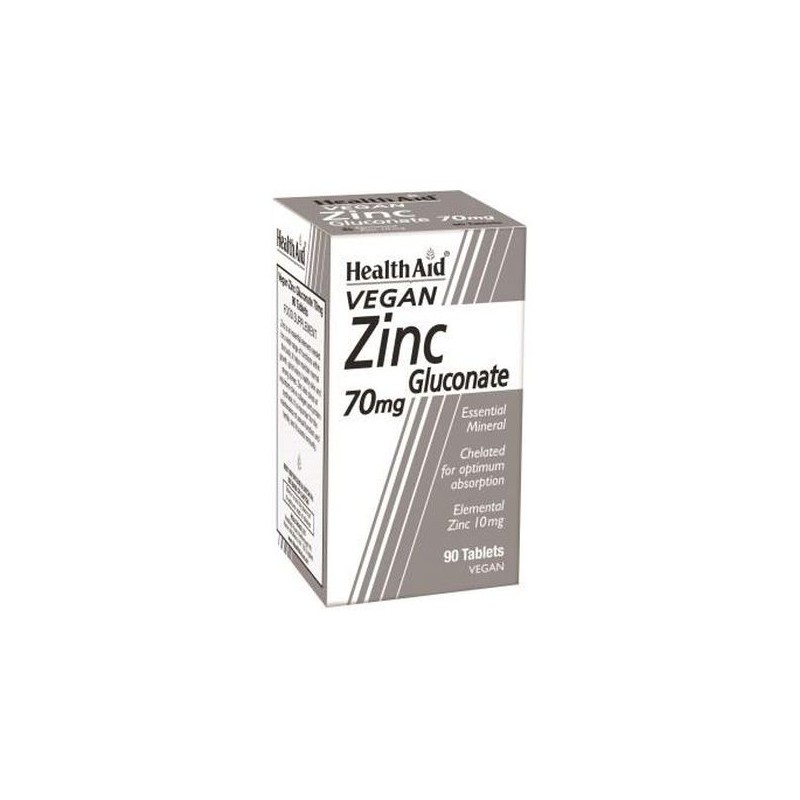 Health Aid Gluconato de Zinc 90 Comprimidos de 70mg