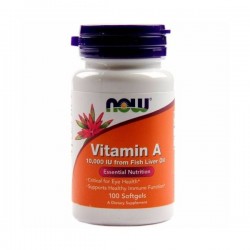 Now Vitamin A 10000 UI. 100 Cápsulas