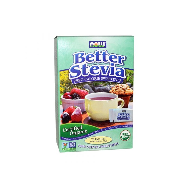 Now Foods Better Stevia Organic 75 Sticks