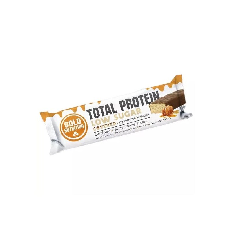 Gold Nutrition Total Protein Bar Low Sugar Covered 30g Caramelo Salgado