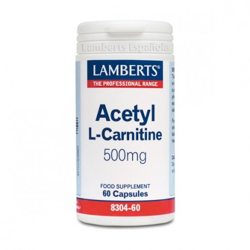Lamberts Acetil L-carnitina 500mg 60 Cápsulas