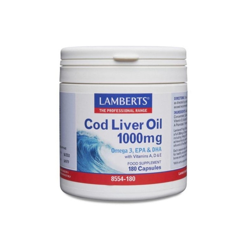 Lamberts Cod Liver Oil 1000Mg 180 Cápsulas