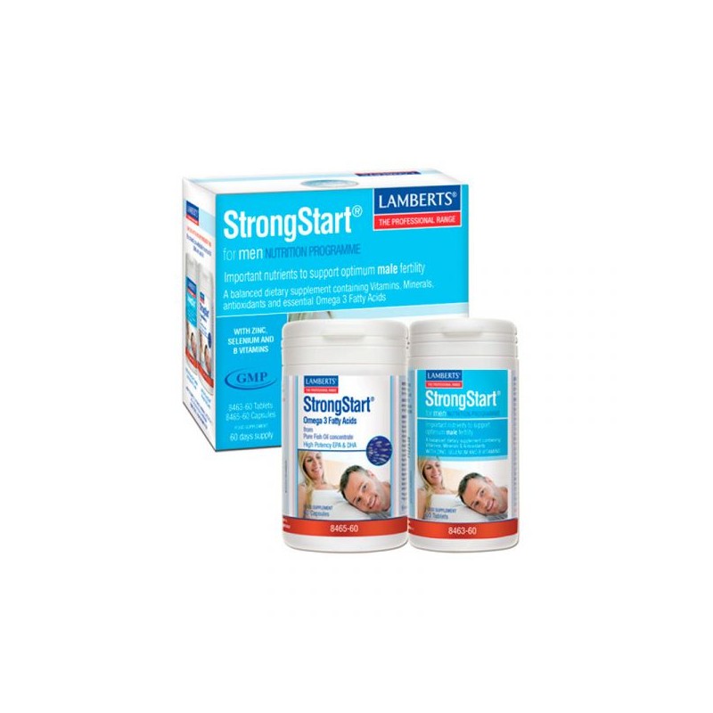 Lamberts StrongStart Men Vitamins, Minerais e Ómega 3 60 + 60 cápsulas