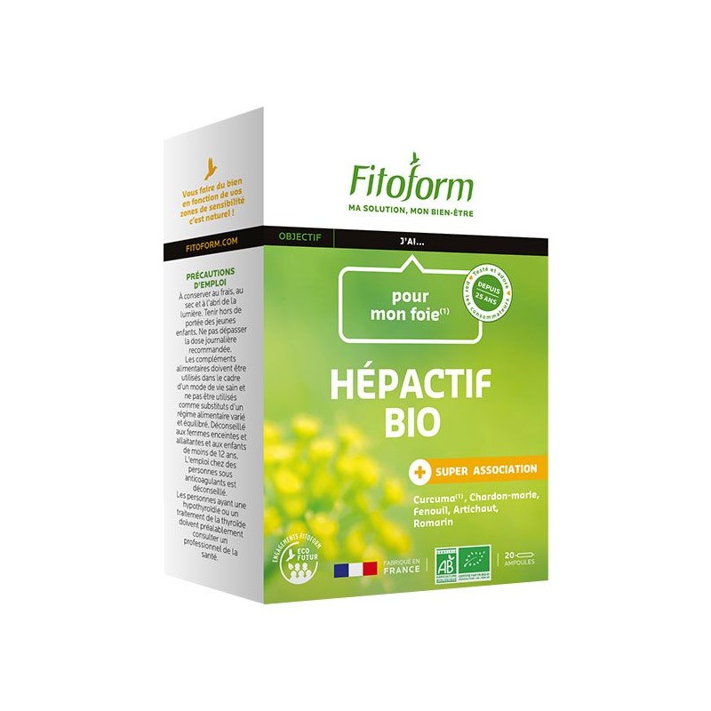 Fitoform Hepactif Bio Drenagem Hepática e Digestão 20 Ampolas