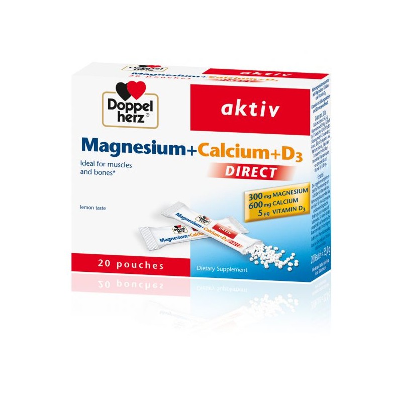 Doppel herz AKTIV Magnésio + Calcio + D3 20 saquetas