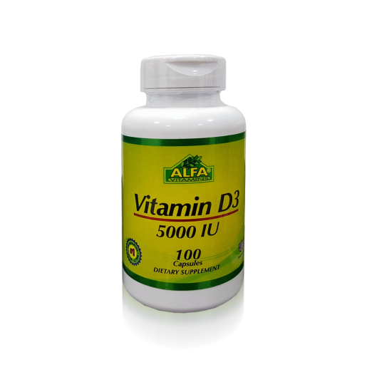 Alfa Vitamina D3 5000 IU 100 Cápsulas