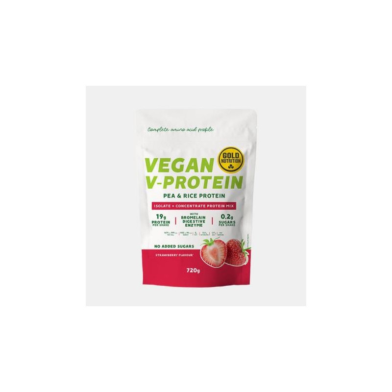 Gold Nutrition Vegan V-Protein Morango 720g