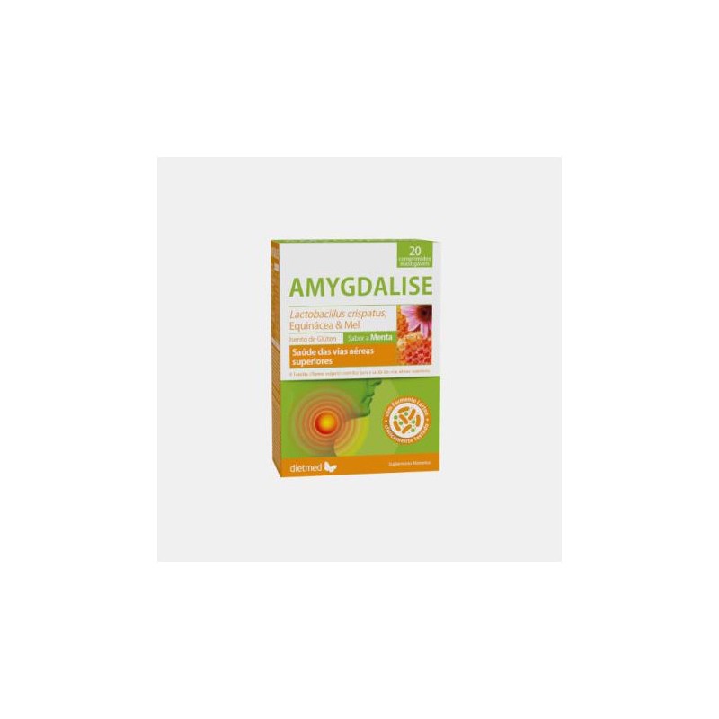DIETMED® AMYGDALISE SABOR MENTA 20 COMPRIMIDOS MASTIGAVEIS